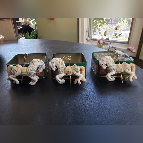 3 Willitts Carousel Horse Ornaments - Picture 2 of 5